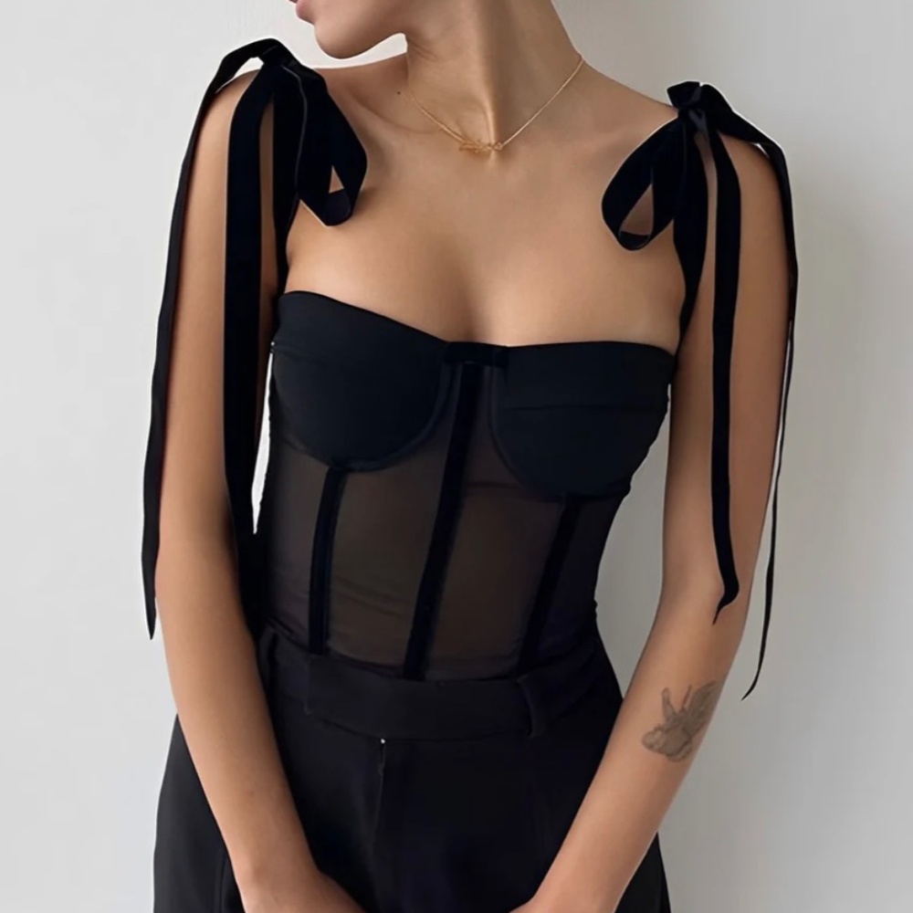 Commence Black Corset top - S